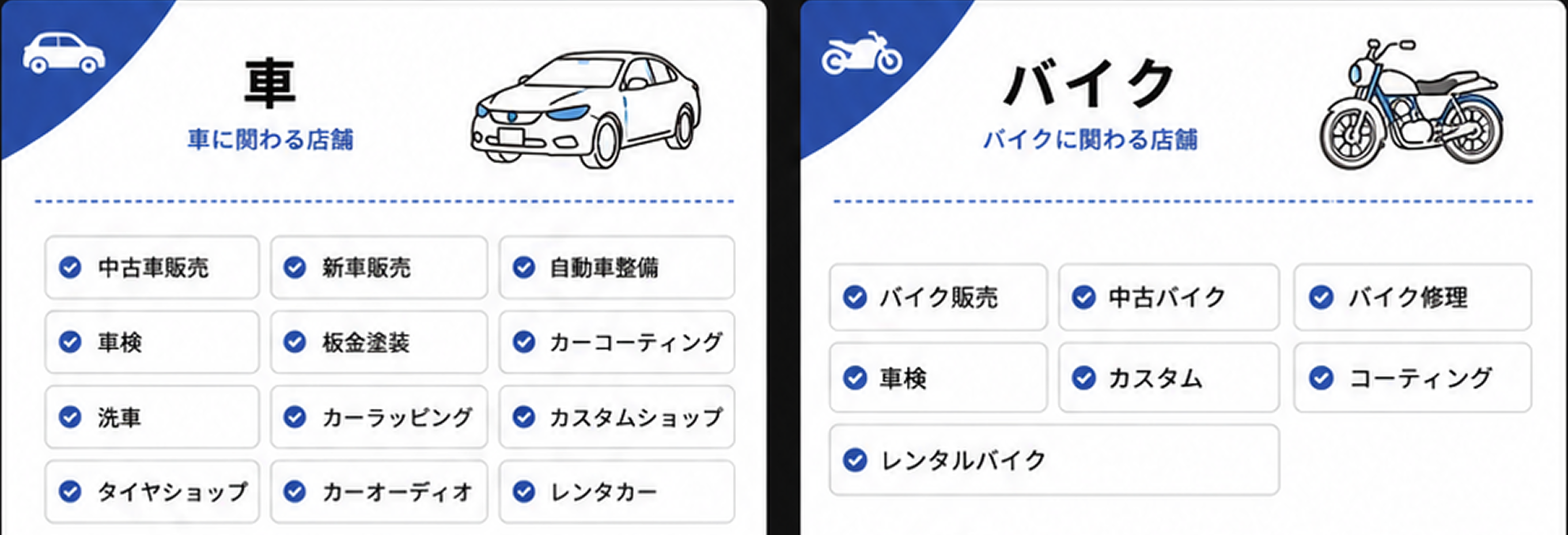 車・バイクに関わる店舗